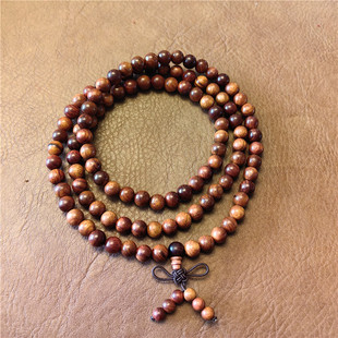 地地道道黄花梨，时来运转享安逸  108佛珠项链小石头和田玉新疆