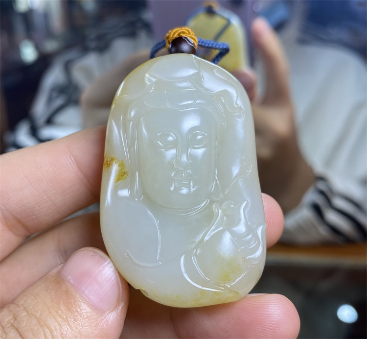 新疆和田白玉籽料观音挂件吊坠宝宝锁平安扣戒指耳坠佛xx08094