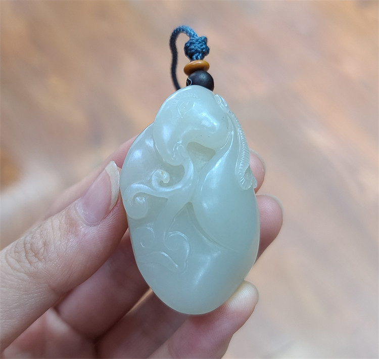 新疆和田白玉籽料大象挂件吊坠宝宝锁平安扣手镯观音佛xx04069