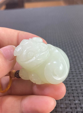 新疆和田白玉貔貅吊坠挂件平安扣平安无事手镯手链吊坠xd13027