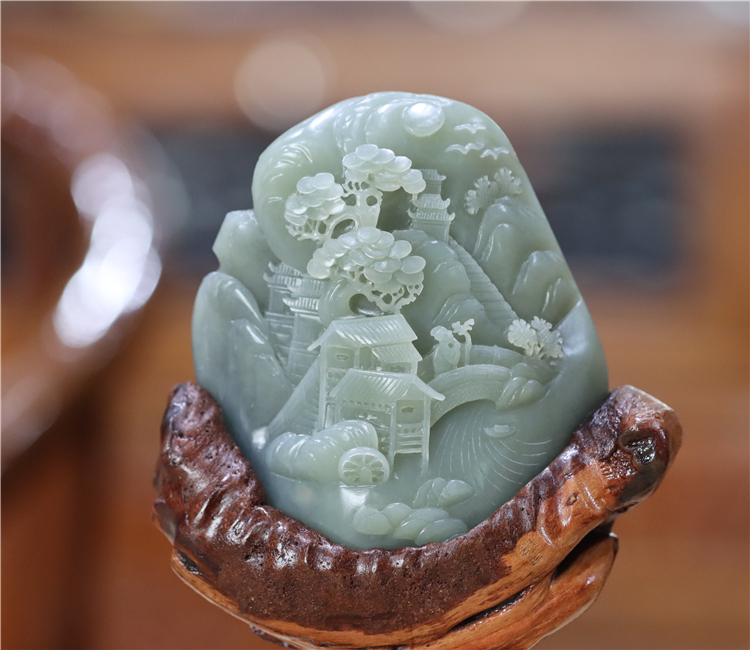 新疆和田沙枣摆件山料项链