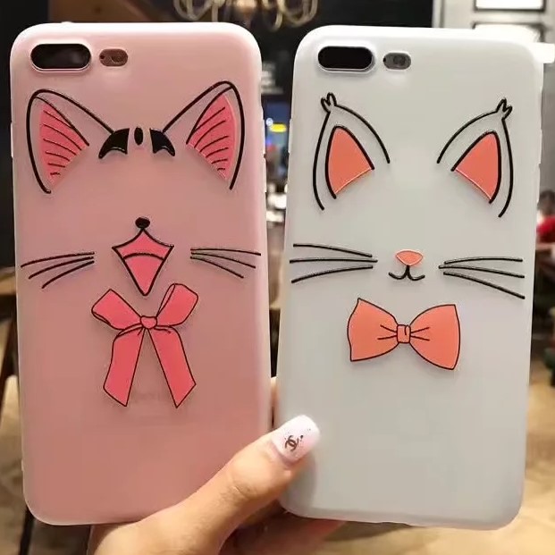 磨砂猫咪蝴蝶结vivo X7手机壳可爱卡通X9外壳潮女X9 plus硅胶浮雕