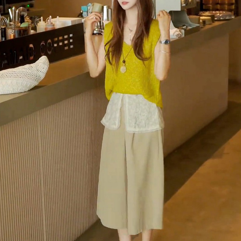套装女2026夏季新款洋气时尚女装百搭针织短袖气质减龄短裤两件套