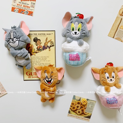 CottonCandy-可爱猫和老鼠公仔冰箱贴磁贴磁吸装饰磁力贴包包挂件