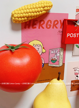 CottonCandy-ins水果磁吸冰箱贴番茄苹果立体装饰入户门洞洞板贴