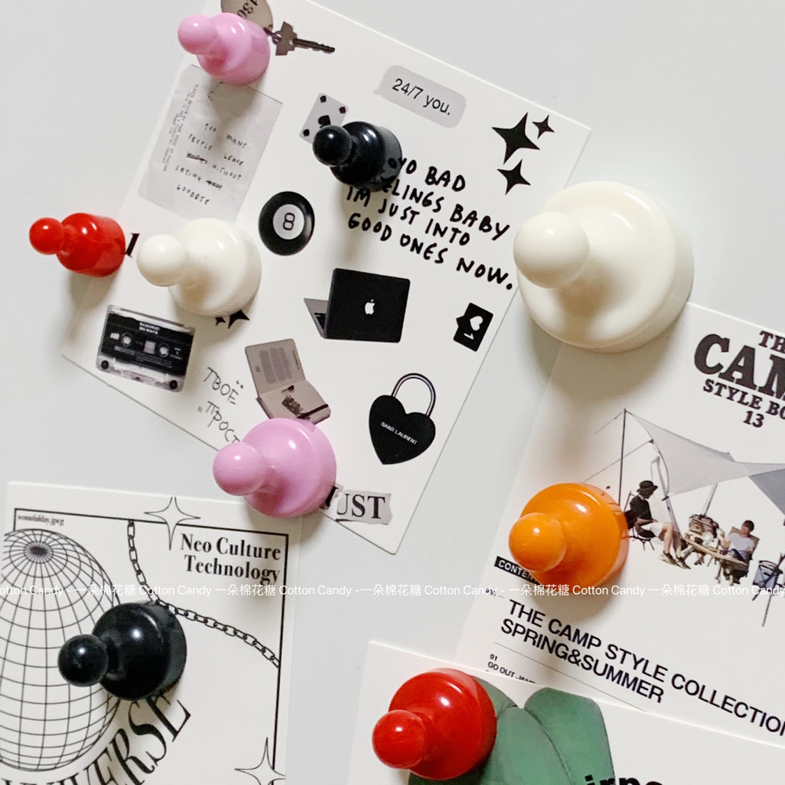 CottonCandy-ins强磁图钉强力磁力扣票据磁钉多巴胺冰箱贴洞洞板