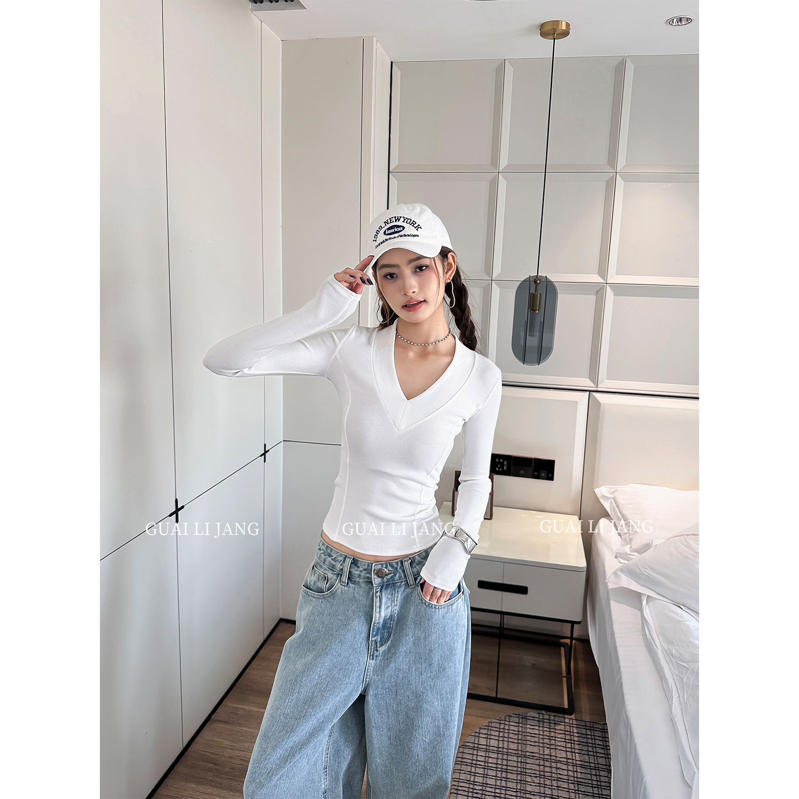 怪力酱百搭长袖针织打底衫