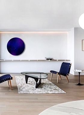 弥生志 原创星空画圆形装饰画现代简约北欧挂画客厅餐厅卧室挂墙