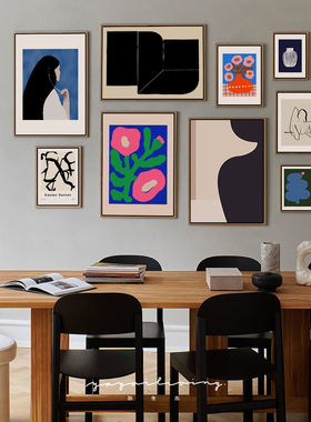 弥生志 北欧现代方块几何墙面装饰 客厅餐厅卧室玄关装饰画照片墙