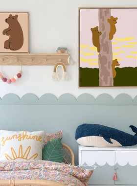 弥生志 北欧卡通装饰画儿童房挂画 卧室背景墙挂画床头挂画