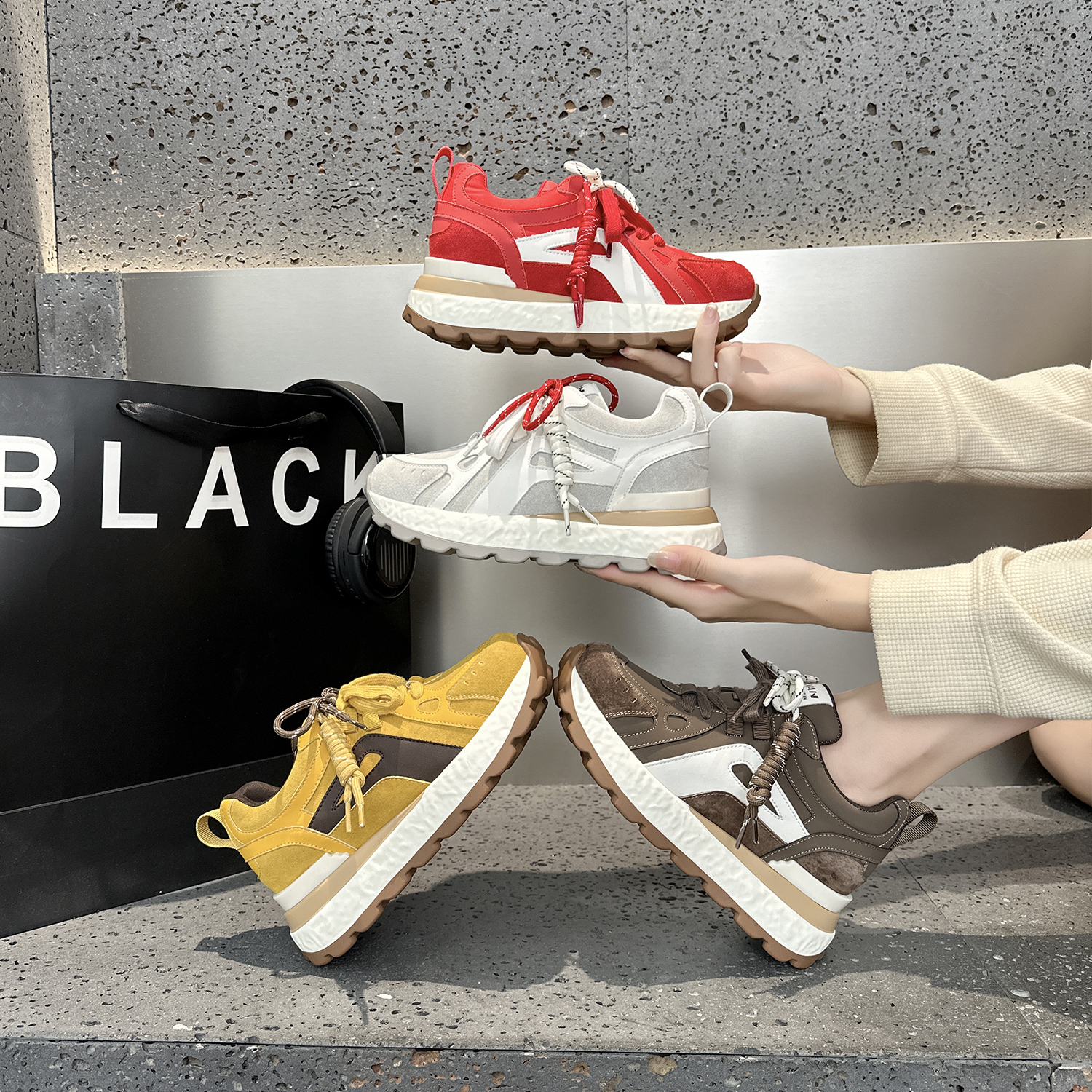 范小骆8cm隐形内增高德训鞋