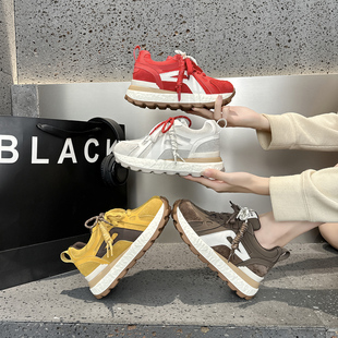 范小骆2025年秋季新款8cm隐形内增高阿甘鞋女休闲运动鞋女德训鞋