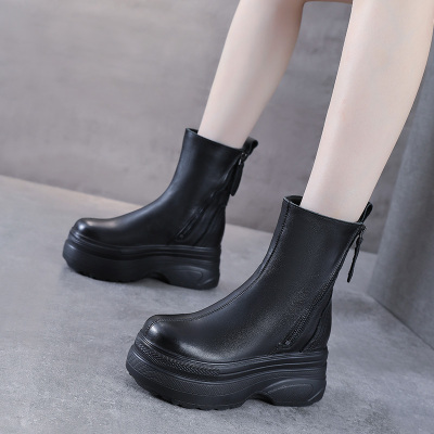 10CM内增高松糕厚底马丁靴