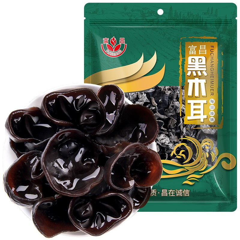 富昌东北黑木耳208g肉厚无根