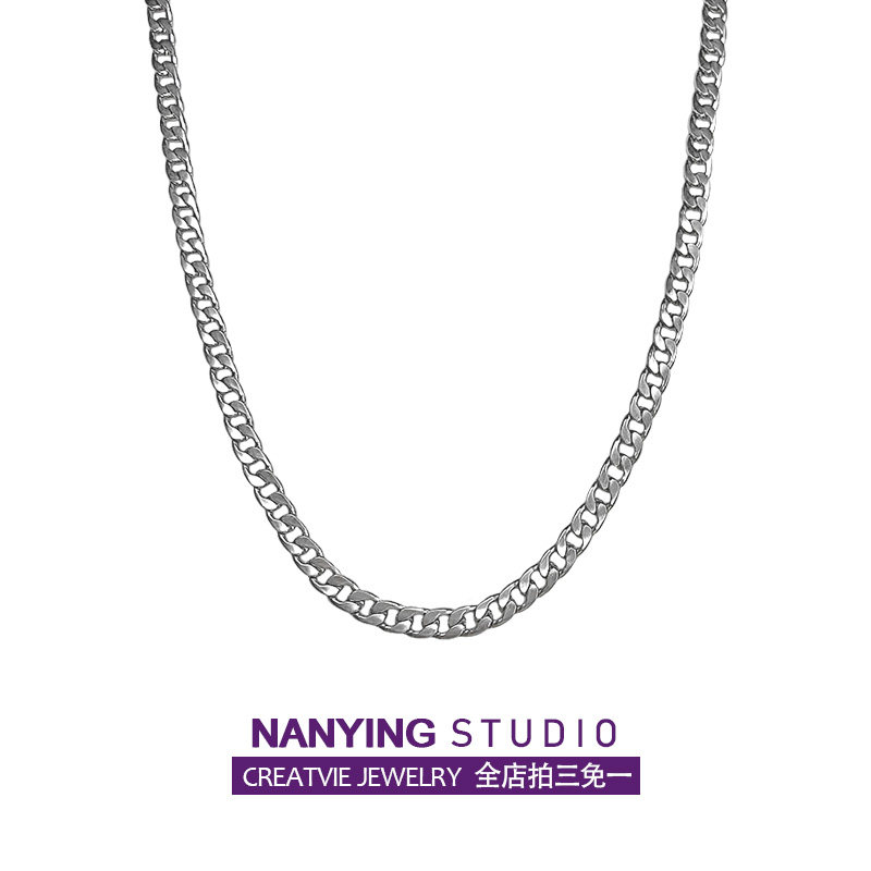 NANYING 티타늄 스틸 비 페이딩 다목적 기본 힙합 체인 목걸이 트렌디 커플 남성과 여성 단순 NK 체인