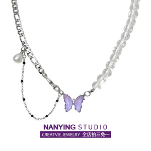 一条透亮的紫晶蝴蝶项链
