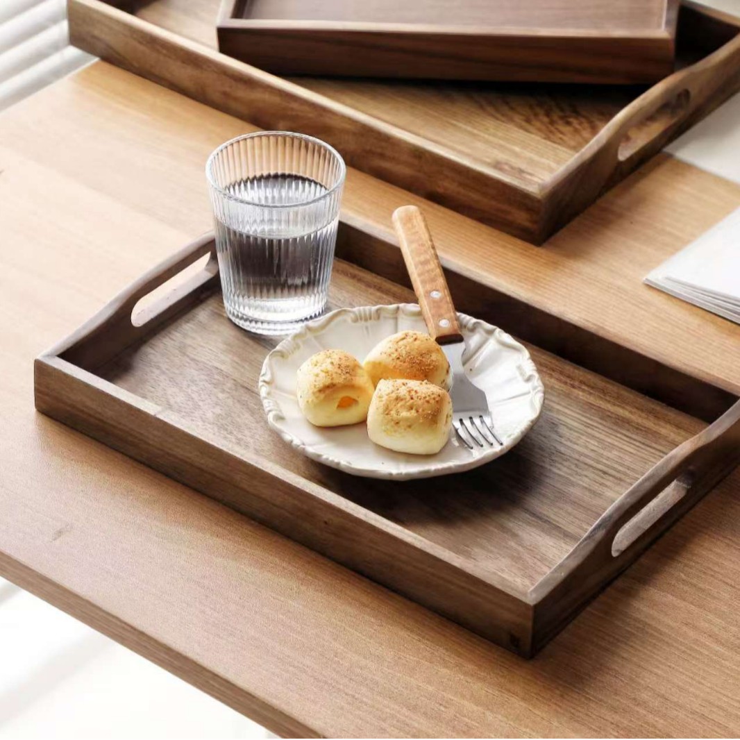 胡桃木长方形家用实木托盘茶具水杯收纳盘木质干果盘酒店餐厅餐盘,餐饮具,餐用托盘,淘宝优惠券,粉丝福利购,淘宝优惠卷