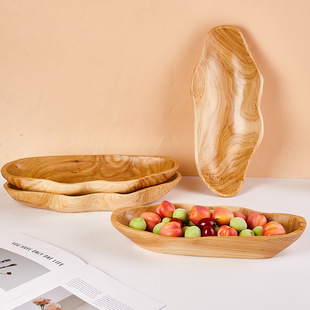 木质果盘木制不规则托盘实木果盘水果零食干果瓜子家用跨境定制