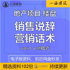 地产项目销售说辞话术营销住宅商铺楼盘户型样板房沙盘培训资料