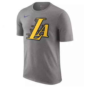 Nike耐克男子篮球太阳神湖人队休闲纯棉透气短袖T恤HJ2576-063