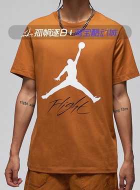 NIKE耐克Jordan男子飞人LOGO圆领透气运动休闲半袖T恤 AO0665-228