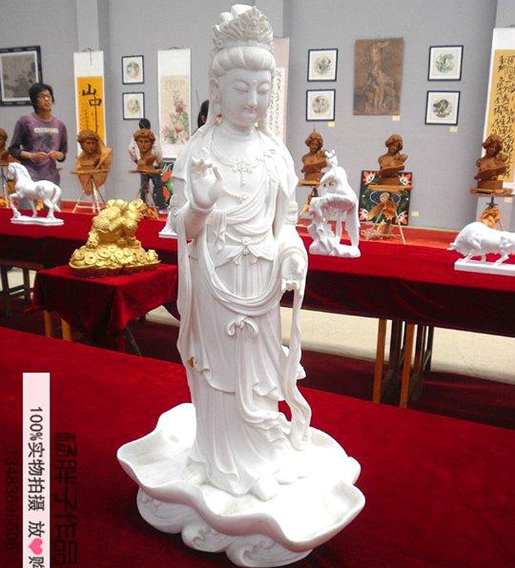 石雕汉白玉观音弥勒佛雕像大摆件药师雕塑寺院雕塑居士供奉工艺品