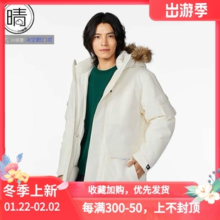 New Balance 男子新款休闲带帽中长款鹅绒羽绒服NPD44011-WT-BK