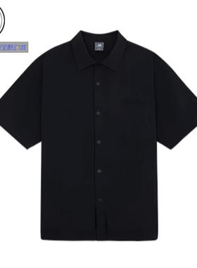 NEW BALANCE运动休闲梭织翻领短袖衬衫 AMJ42305-BK-OVN