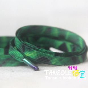 绿色通灵图纹金属头绿鬼火焰黑绿潮流金属头鞋带AJ AF适配