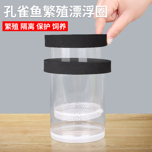 孔雀鱼育苗小鱼繁殖盒海绵泡沫圈胶条漂浮圈胶带鱼缸隔离盒悬浮