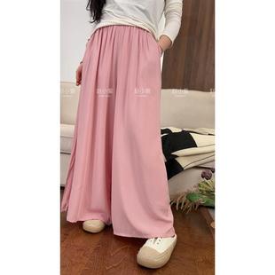 爆款 大碼 褲 顯瘦百搭女洋氣衣服女闊腿寬松復(fù)古夏季 裙女款 綿綢薄款