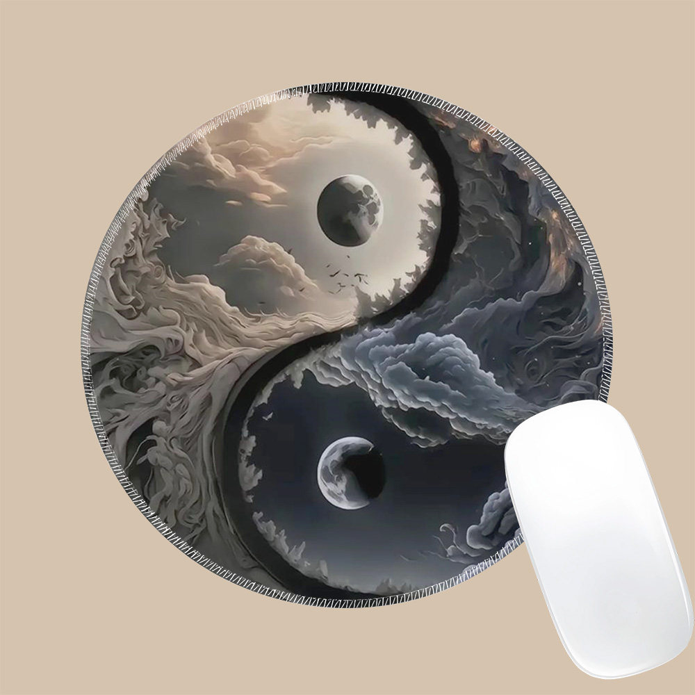 创意个性八卦风水圆形小号锁边可爱女生便携游戏鼠标垫定制胶垫