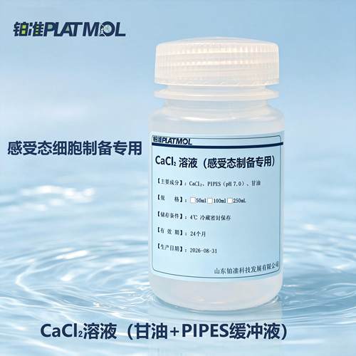 氯化钙溶液含甘油+PIPES缓冲液感受态细胞制备专用无菌氯化钙溶液