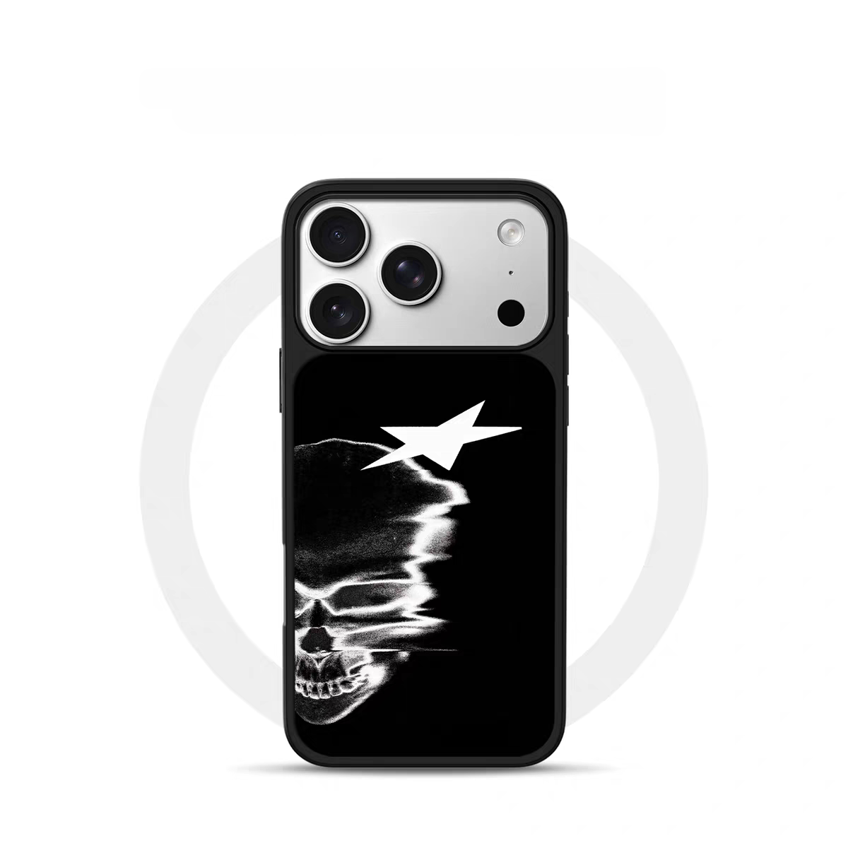 ins风复古星星骷髅电镀银黑边适用苹果iPhone17promax手机壳16pro小米15Pro保护套华为mate80P70三星S23软壳