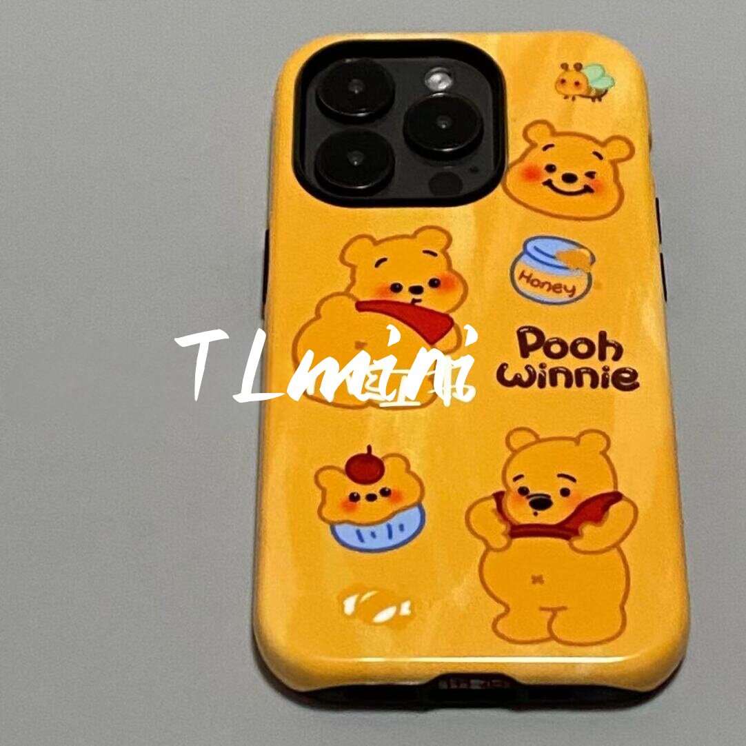 看肚子维尼可爱适用iphone15苹果手机壳16pro防摔13promax12菲林二合一14Pro小米华为荣耀OPPOvivo11Xsma防摔