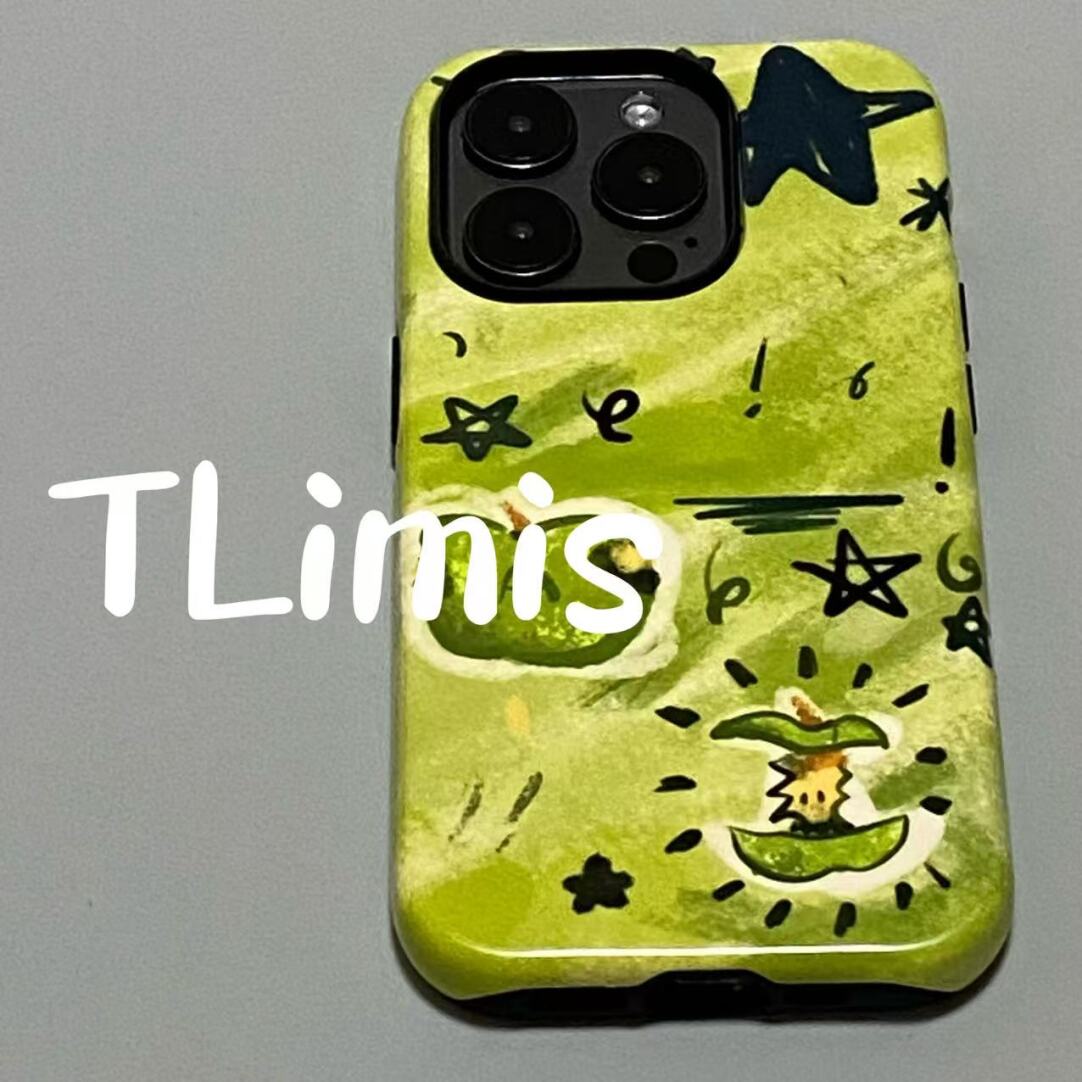 青苹果果心可爱适用iphone15苹果手机壳16pro防摔13promax12菲林二合一14Pro小米华为荣耀OPPOvivo11Xsma防摔