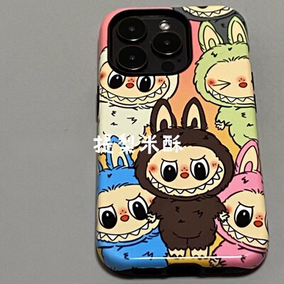 彩色小怪兽适用iphone15苹果手机壳16pro防摔13promax12菲林二合一14Pro小米华为荣耀OPPOvivo11Xsma防摔