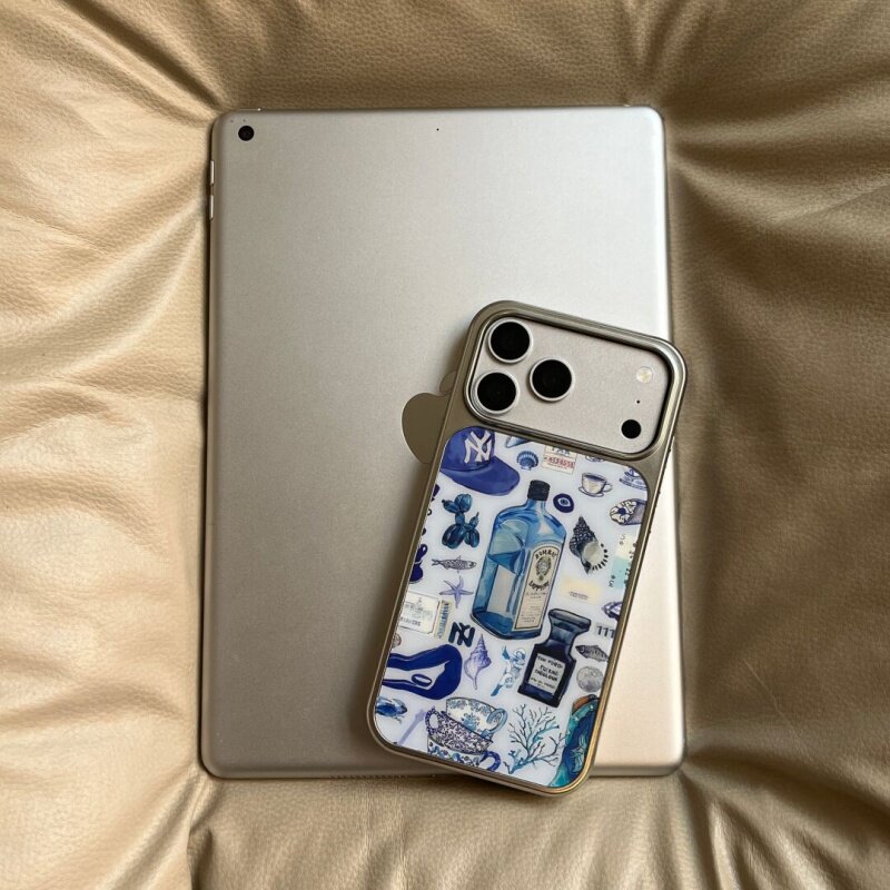 ins复古个性文艺酒瓶电镀银磁吸适用苹果iPhone17promax手机壳1615pro小米1415Pro华为mate60p70三星S23防摔