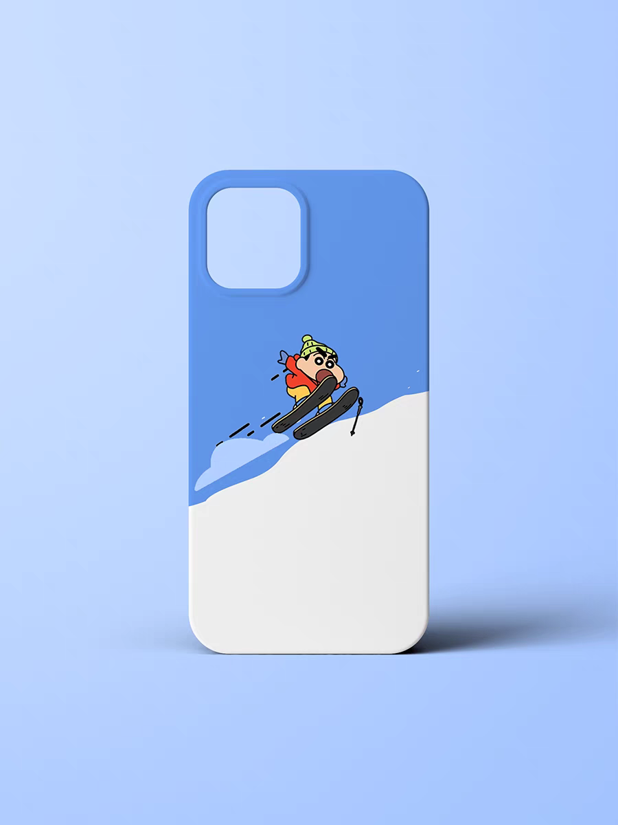 滑雪~蜡笔小新手机壳适用iphone15苹果14promax可爱13卡通12简约11全包vivox100华为mate60红米k70一加荣耀90