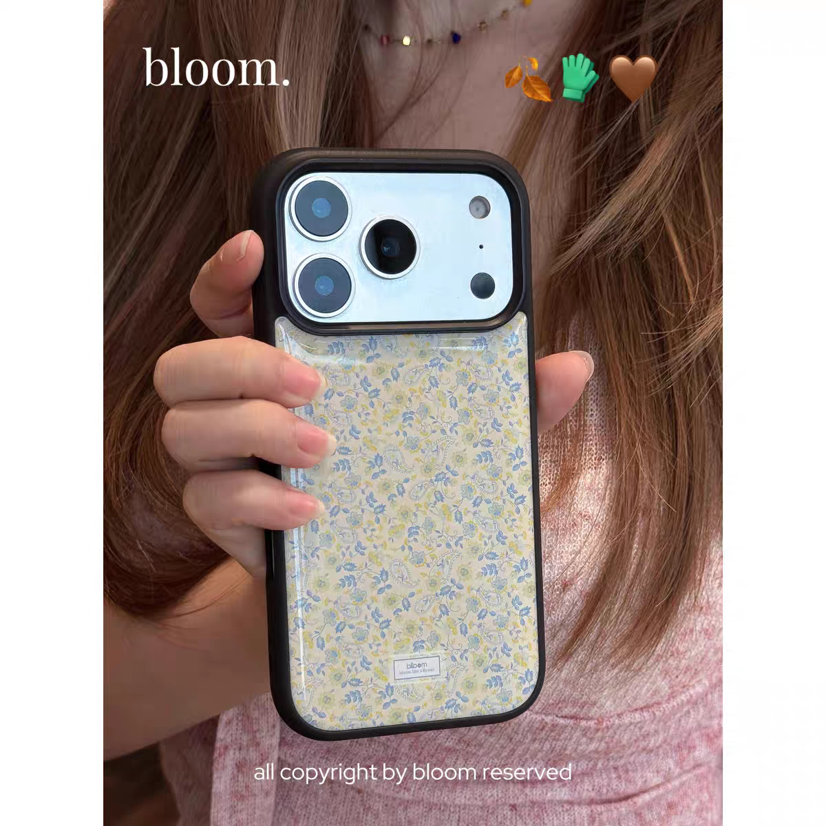 ins风复古腰果花黑边适用苹果17promax滴胶手机壳ipho