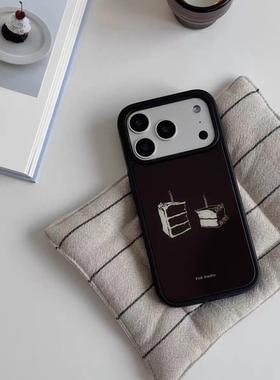 复古巧克力蛋糕ins手机壳适用苹果iPhone17promax高级感华为p80保护16plus亮面15pro14防摔mate70简约13小米