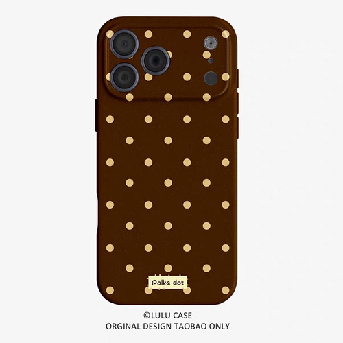 ins复古波点苦咖啡适用于iphone17promax苹果16手机壳1312pura80华为mate70一加15小米14荣耀60软novareno11