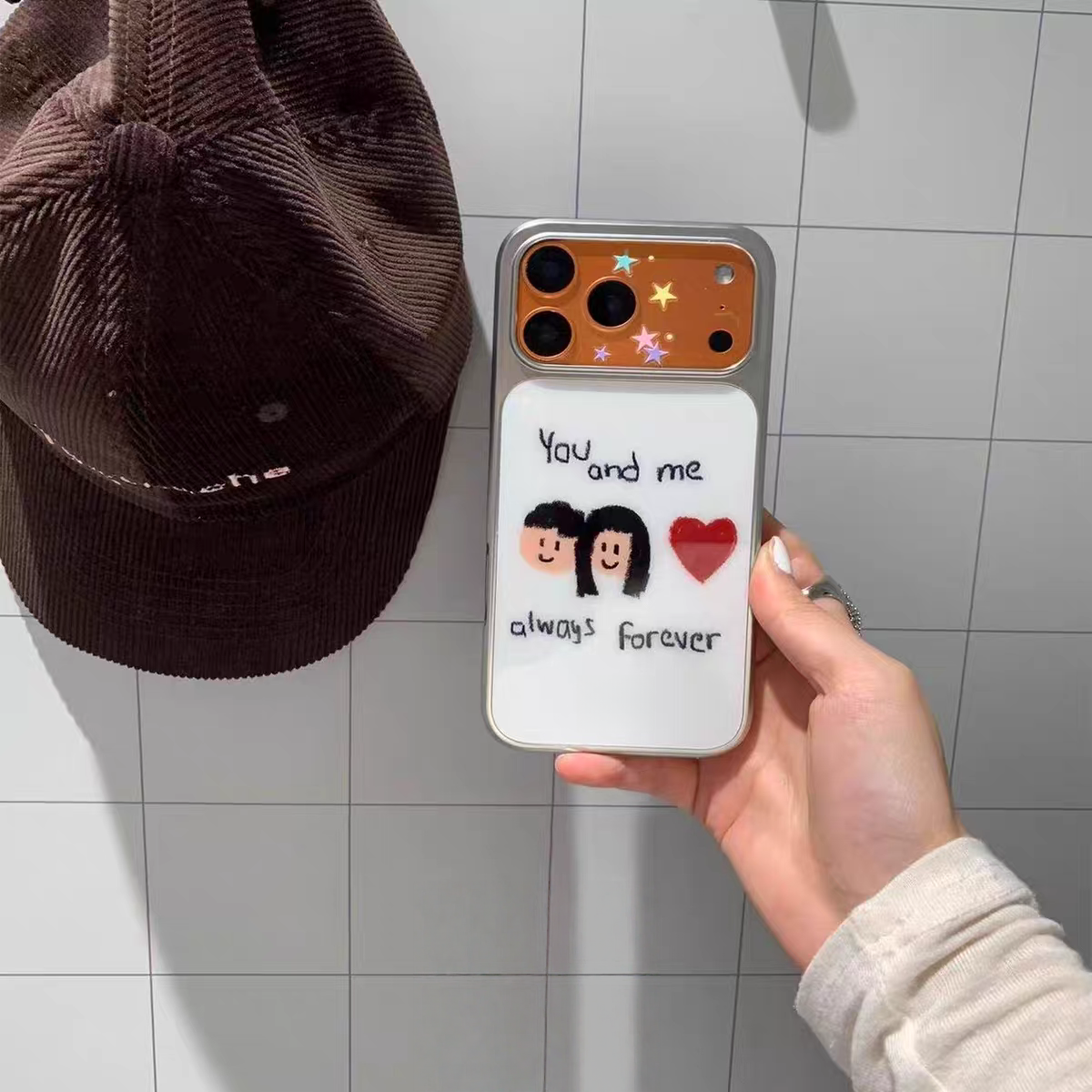 ins冬款韩系爱心雪人电镀银边适用苹果小米iPhone17promax手机壳16pro14Pro保护套华为mate60P70三星S23软壳