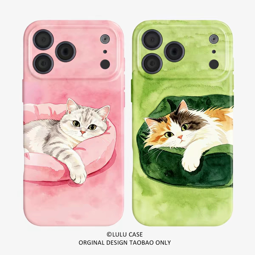 情侣慢度时光猫咪手机壳适用iphone17promax16苹果15小米14小众13可爱12ins11菲林vivox200华为mate70proP70