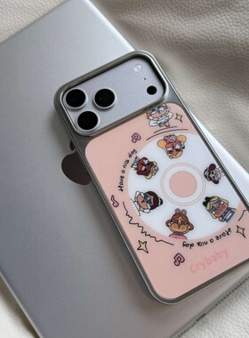 ins风复古哭哭CD唱片电镀银磁吸适用苹果iPhone17promax手机壳1615pro小米1415Pro华为mate60p70三星S23防摔