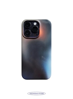 复古渐变墨绿橙色拼色手机壳14promax原创小众菲林壳简约全半包13pm硬壳安卓1211艺术ins