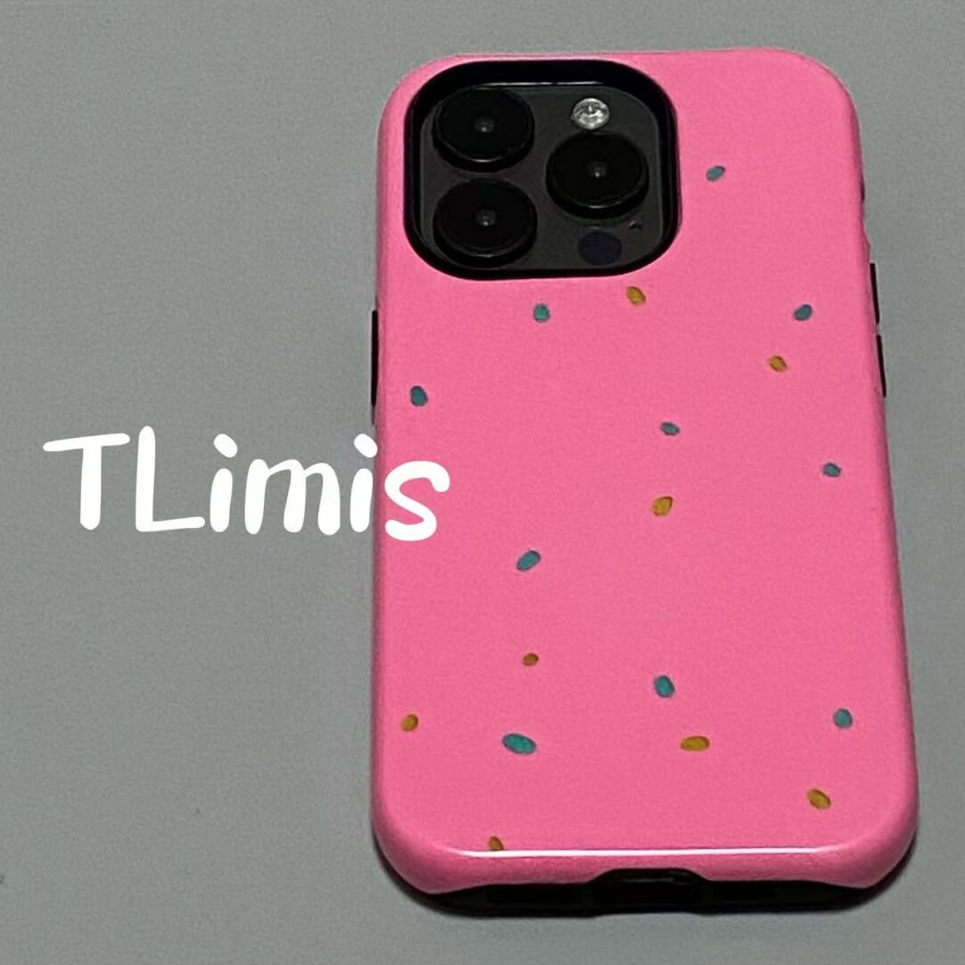 玫红点点可爱适用iphone15苹果手机壳16pro防摔13promax12菲林二合一14Pro小米华为荣耀OPPOvivo11Xsma防摔