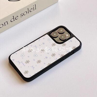 原创ns风满屏小熊亚克力黑边适用苹果iPhone16promax手机壳15pro小米14Pro保护套华为mate60P70防摔三星S23