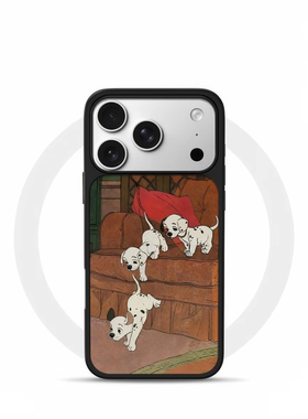 ins风复古可爱狗狗电镀银黑边适用苹果iPhone17promax手机壳16pro小米15Pro保护套华为mate80P70三星S23软壳