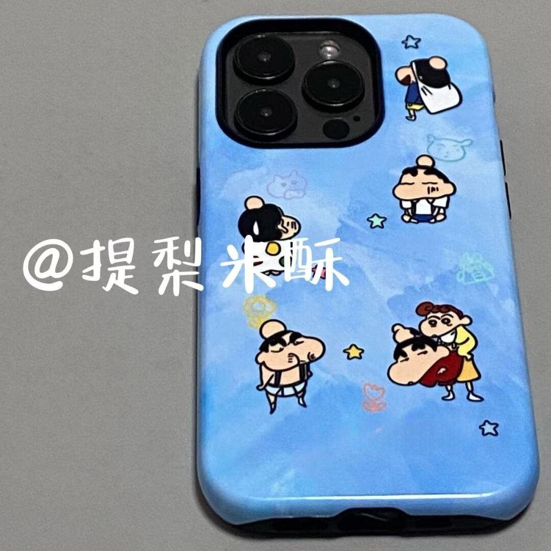 ins风挨揍小新适用iphone15苹果手机壳16pro防摔13promax12菲林二合一14Pro小米华为荣耀OPPOvivo11Xsma防摔